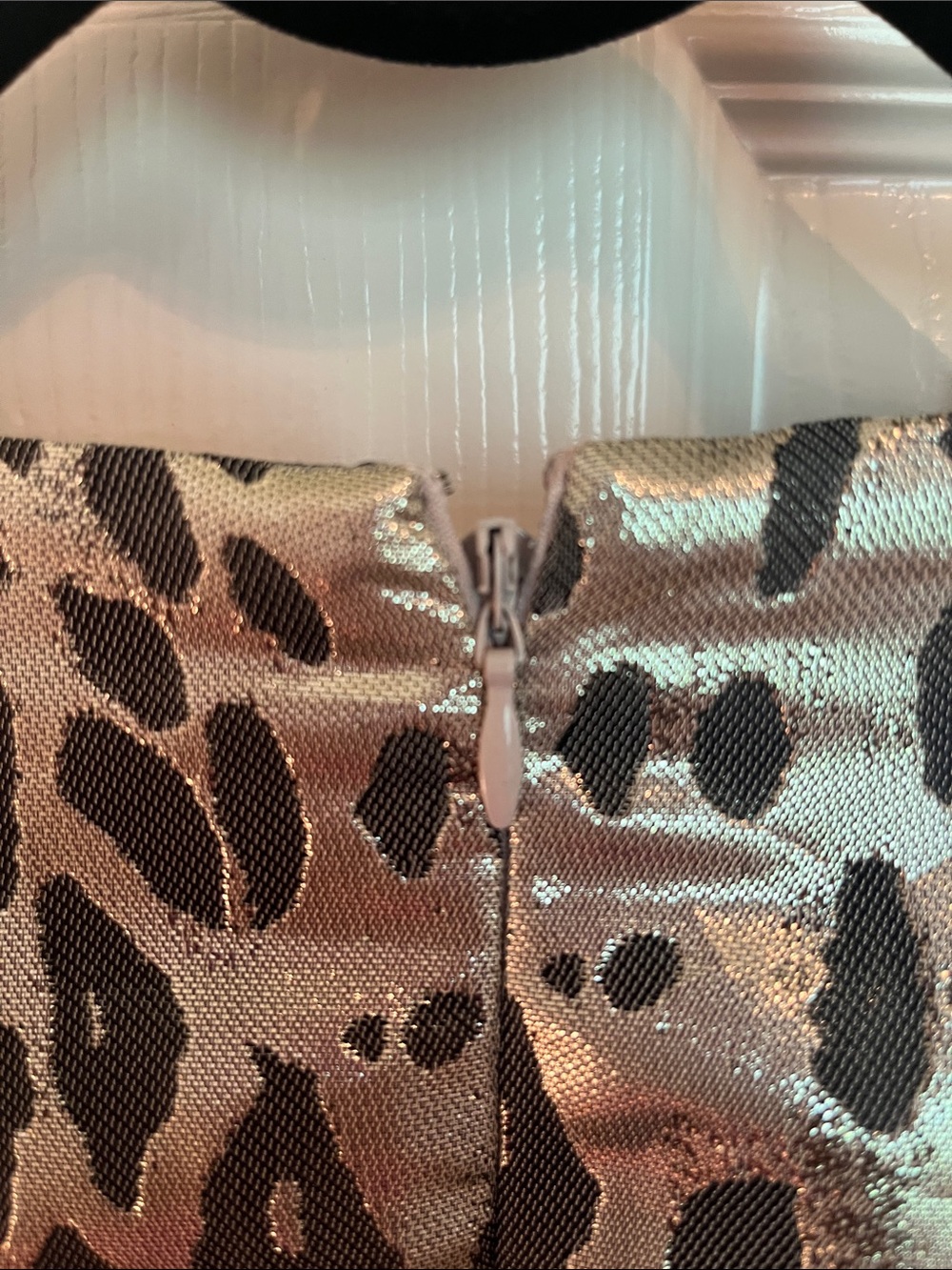 NWT Miss Selfridge Metallic Leopard Mini Dress - Picture 7 of 11